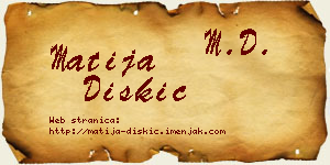Matija Diskić vizit kartica